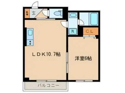 フォリア本郷(1LDK/2階)の間取り写真