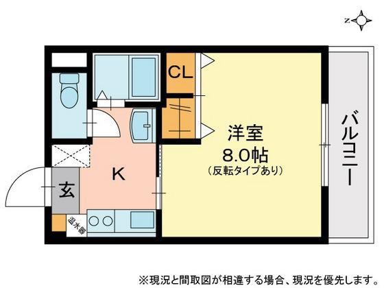 グレースシャトル本町D棟(1K/1階)の間取り写真
