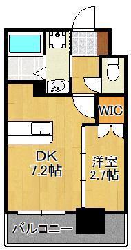 コンダクトレジデンスKONYA(1DK/8階)の間取り写真