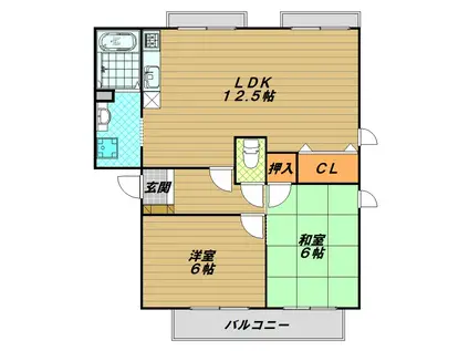 フレグランス南落合III(2LDK/2階)の間取り写真