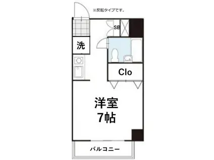 シルクアベニューII(1K/6階)の間取り写真