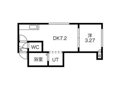 ボヌールN16(1DK/3階)の間取り写真