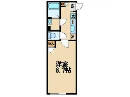 クレイノファースト聖蹟(1K/1階)の間取り写真