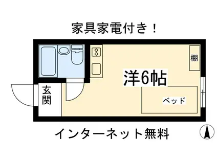 カレッジアンハウス玄琢(1K/3階)の間取り写真
