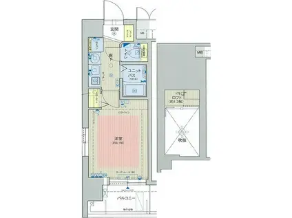 エステムコート新大阪Vソレックス(1K/12階)の間取り写真