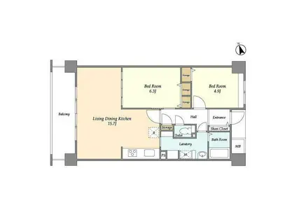 アーバンライフ目白駅前(2LDK/5階)の間取り写真