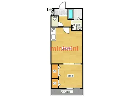 フジパレス上牧駅前(1LDK/2階)の間取り写真
