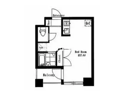 シンシア銀座イースト(ワンルーム/7階)の間取り写真