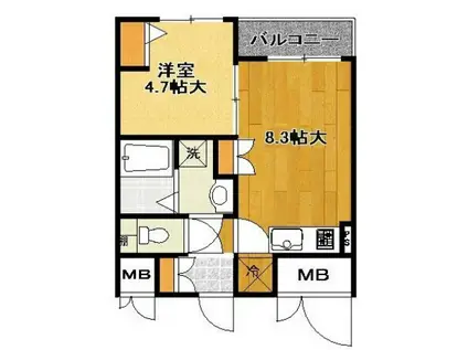 フィオーレ渋谷(1LDK/3階)の間取り写真