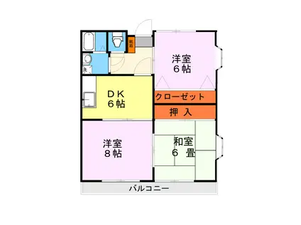 ルミエールウメダ(3DK/2階)の間取り写真