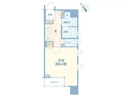 クオリア銀座三丁目(1K/8階)の間取り写真