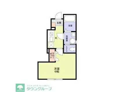 ヒルサイド西国分寺(1K/1階)の間取り写真