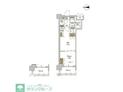 RJRプレシア蒲田(1DK/3階)の間取り写真