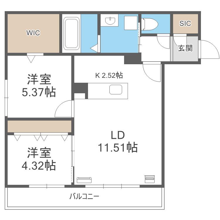ガイアールS24(2LDK/3階)の間取り写真