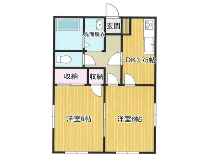 CORNER本通(2DK/2階)の間取り写真