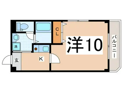 プルメリアコート(1K/2階)の間取り写真