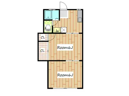 第一セントラルハイツ(2K/1階)の間取り写真