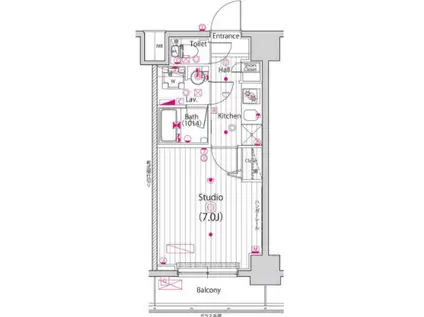 ガーラステージ横濱関内(1K/10階)の間取り写真