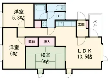カサグランデA(3LDK/2階)の間取り写真