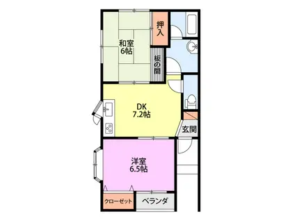 メゾンド・セナA(2DK/1階)の間取り写真