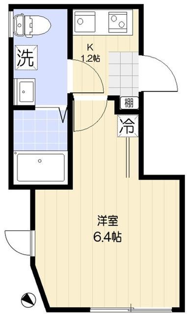 中台ヒルズ(1K/2階)の間取り写真