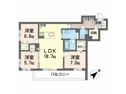 アンビエラ八事(3LDK/2階)の間取り写真