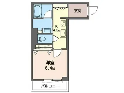 ラヴェールII(1K/2階)の間取り写真