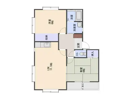 リラハイム(2LDK/2階)の間取り写真