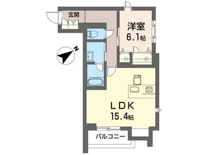 プライムレジデンス幕張(1LDK/1階)の間取り写真