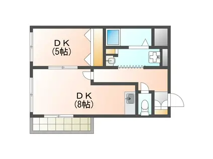 グランデュール医大南(1LDK/3階)の間取り写真