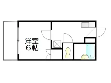 アーバンヒルズ中山C(1K/1階)の間取り写真