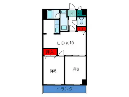 CEDAR VILLAGE(2LDK/2階)の間取り写真
