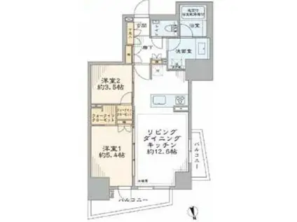 A-STANDARD本郷三丁目(2LDK/5階)の間取り写真