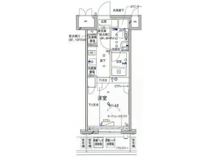 RISING PLACE堀切(1K/9階)の間取り写真