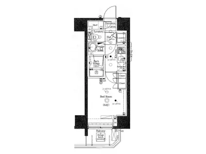 グラントゥルース巣鴨(1K/10階)の間取り写真