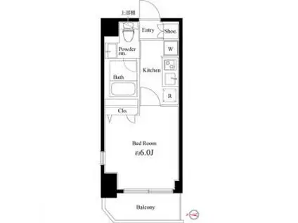 コートブランシェ(1K/1階)の間取り写真