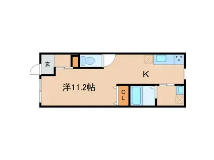 メゾン・ド・リヴィエール(ワンルーム/2階)の間取り写真