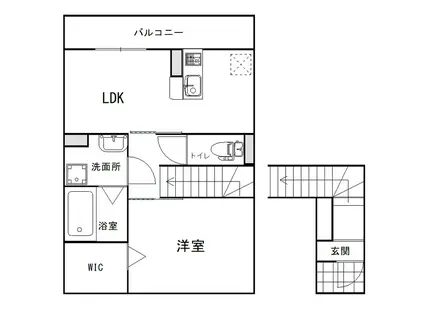 セリシエール陣内(1LDK/2階)の間取り写真