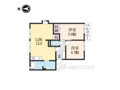 ハイツ光(2LDK/1階)の間取り写真