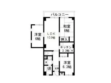 メゾンワット(3LDK/2階)の間取り写真