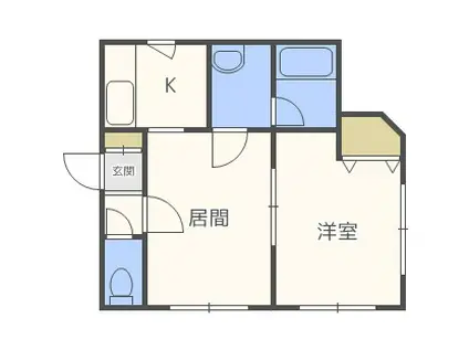 ファイン豊平公園(1DK/3階)の間取り写真