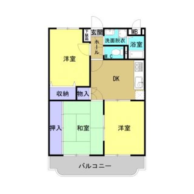 スクウェアガーデン東野(3DK/1階)の間取り写真