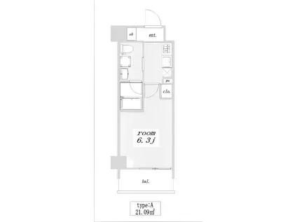 クレヴィスタ阪東橋III(1K/1階)の間取り写真