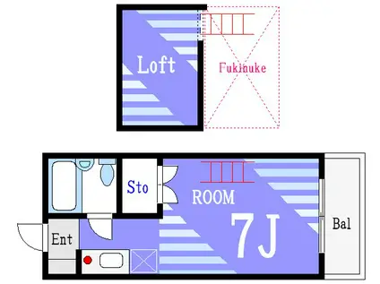 グリーンモア(ワンルーム/2階)の間取り写真