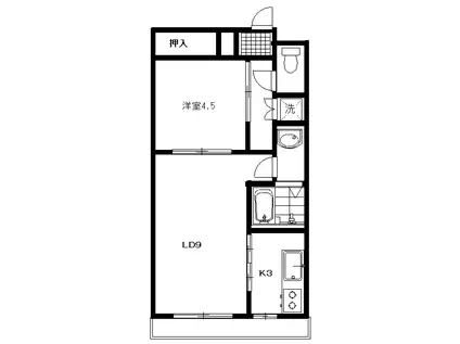ハイツ山形II-1(2K/3階)の間取り写真
