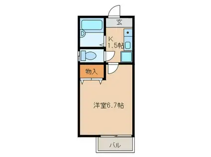 LIBERTY SPASE(1K/1階)の間取り写真