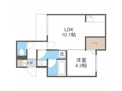 RAINBOWROAD宮の沢 レインボーロード(1LDK/3階)の間取り写真