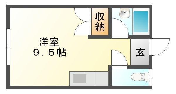 パンションさいとう2(ワンルーム/1階)の間取り写真