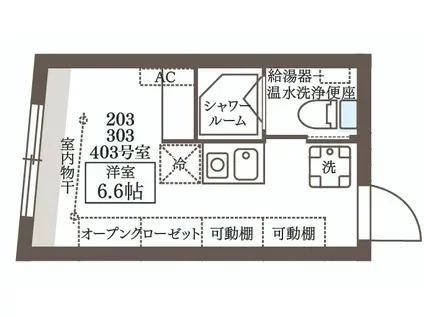 COCOCUBE高円寺II(ワンルーム/4階)の間取り写真