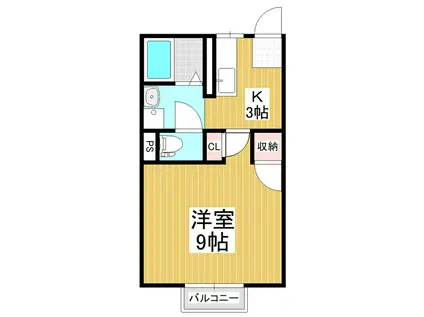 フレグランス リヴィア(1K/2階)の間取り写真